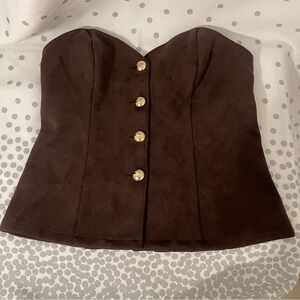 Sincerely Jules Brown Top with Gold Accents